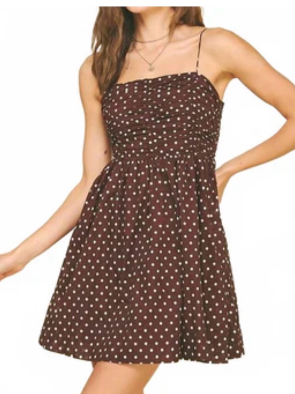 Pinch Brown Polka Dot Mini Dress
